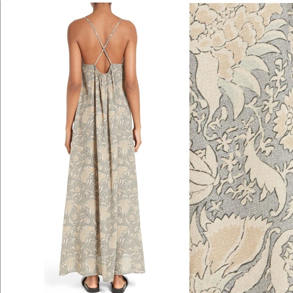 VINCE Floral Maxi Silk Slip Dress in Natural - Picture 2 of 13